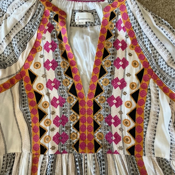 Anthropologie Lottie embroidered dress boho bohemian peasant women’s XL - Picture 3 of 7